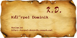 Körpel Dominik névjegykártya