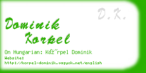 dominik korpel business card